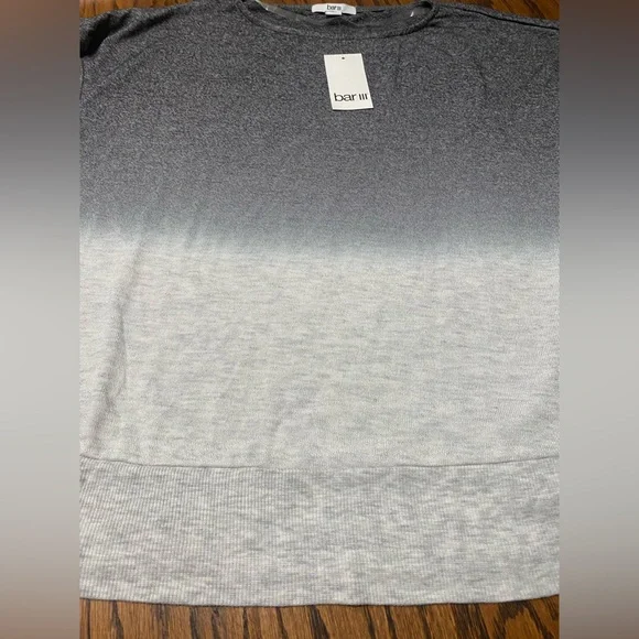 Bar III Womens Medium Heather Belle Gray Ombre Sweater - Picture 3 of 9